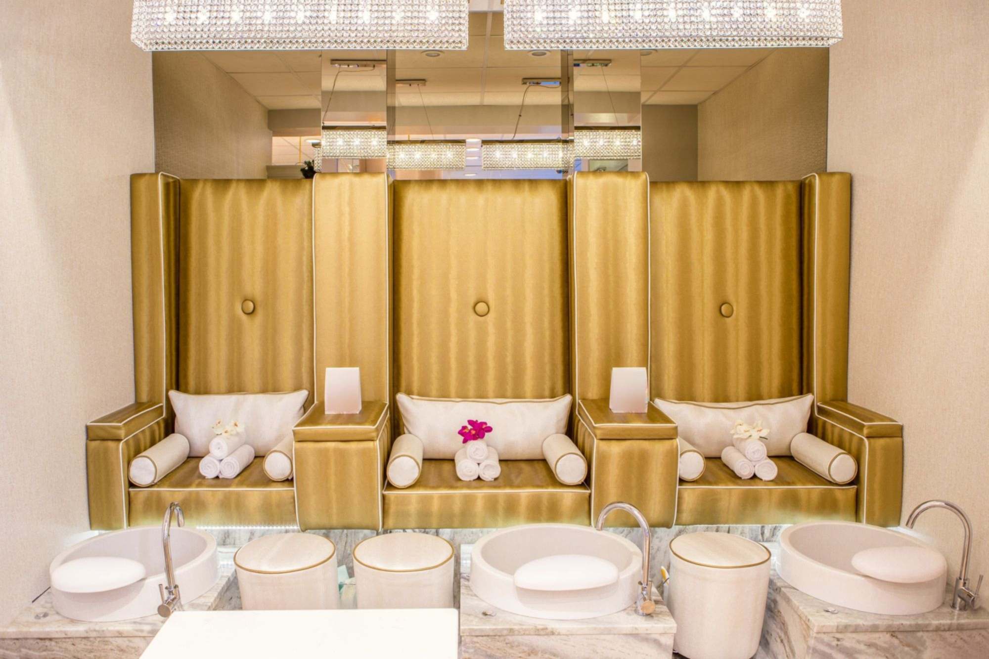 The pedicure lounge at the studio